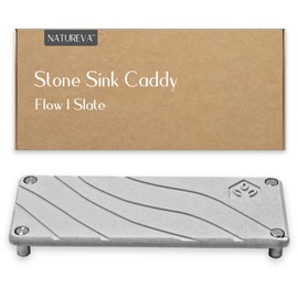 Natureva Home - Stone Sink Caddy | Fast Drying Diatomite Tray | Kitchen, Bathroom Accessories Organiser | Made of Natural Diatomaceous Earth | Absorbing Water Instantly | Design Flow | Colour Slate