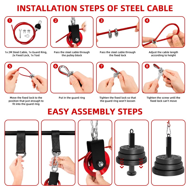 LFJ LAT Pull Down and Lift Weight Pulley System Cable