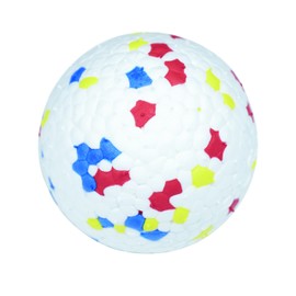 PawfectPals Indestructible Toughest Bouncy Durable Bloom Ball for Aggressive Chewers, TPR Technology, Floating Rubber Ball, Easy to Clean, High Bounce Rate, Play Fetch (Spotted White)