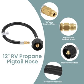 MEASUREMAN 2-Stage Auto Changeover RV Propane Regulator with Two 12-Inch Pigtail Hoses, LP Gas Regulator for Campers, Trailers, and Motorhomes