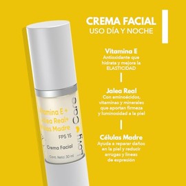 LOVY CARE Pack 2x1 Crema Facial con Vitamina E, Jalea Real y Células Madre, 30 ml c/u, pH 5.5 Hidratación, Regeneración y Antiedad