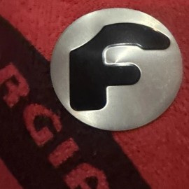 Forgiato (1) Forgiato center cap logo decal emblem sticker Chrome Black Diamanté F Logo