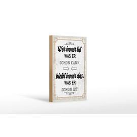 Femer Holzschild Spruch 12x18 cm Wer immer tut was er schon kann Deko Schild