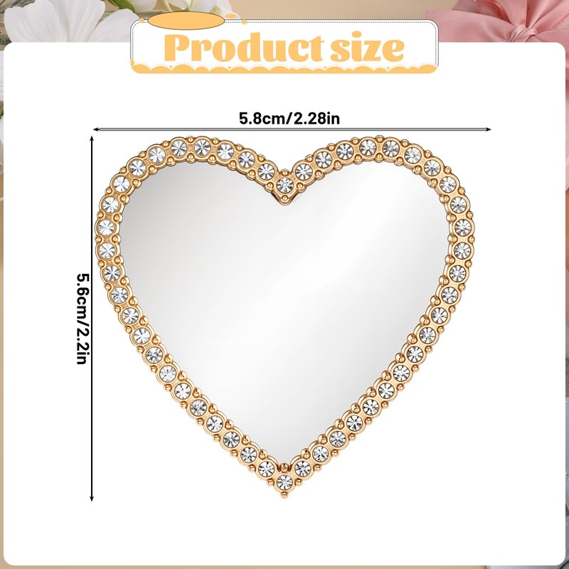 Bruislard Bling Smartphone Mirror Decal Heart Shape Phone Mirror Cellphone