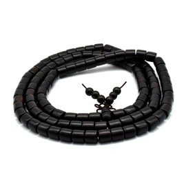 Zen Dear Unisex Natural Ebony Buddhist Prayer Bead Necklace Bracelet Tibetan Prayer Mala Beaded Black (08mm 108Bucket Beads)