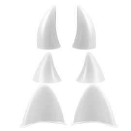 X AUTOHAUX 1 Set Motorcycle Cat Ears Style Helmet Devil Horn Decoration White