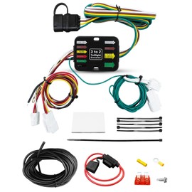 Qnbes 56434 4 Pin Trailer Wiring Harness Fit for Toyota RAV4 2019-2024 RAV4 Prime 2021-2024 Mitsubishi Outlander PHEV 2023-2024, Plug-in Simple T Connector, 4 Way Flat Trailer Light Connector