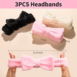 LEOBRO Spa Headband for Skin Care and Makeup, Headbands for Washing Face for Teen Girls Women, with Hair Scrunchies, Basket Valentines Gifts for Girls