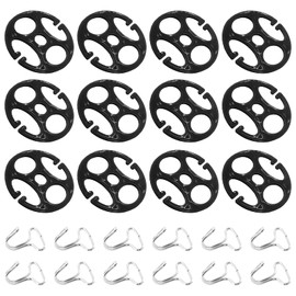 Moicstiy 24Pcs Car Seat Cover Plum Plate Metal Hooks, 12Pcs Plastic Car Seat Covers Chucks and 12Pcs Metal Hooks Set Locking Clip Plastic Card Fixed Fastener Buckle Replacement for Car Seat (Black)