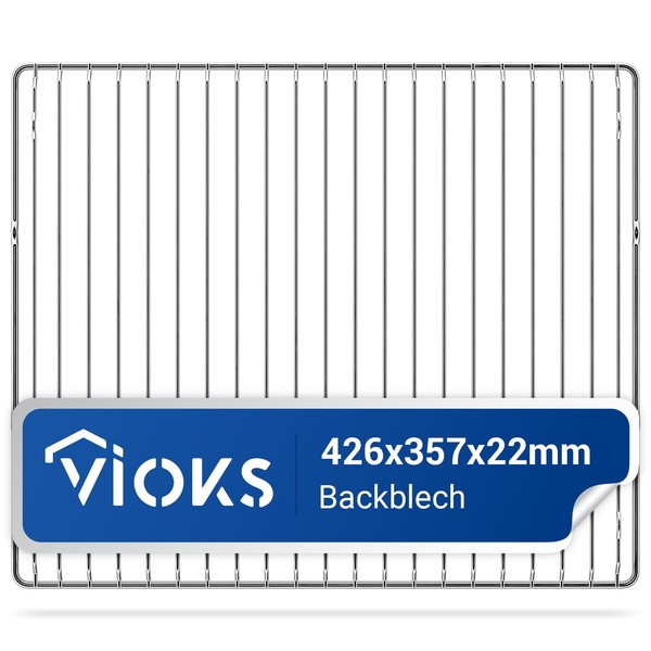 VIOKS Rectangular Stainless Steel Grill 426 x 357 x 22 mm Replacement for Electrolux Oven Grid 14006659501/2 - Replacement Cooking Grate, Grid for Oven/Baking Trays & Grids & Oven Accessories