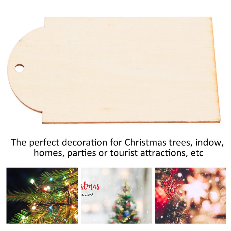 50pcs Wood Pieces DIY Natural Rustic Unfinished Wood with Hemp