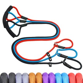 Nordkawa 3 Pieces Slip Lead Dog Leash, 5 FT Dog Training Leash Dog Leashes for Medium Dogs, Strong Nylon Rope Leash with Padded Handle, Adjustable Dog Slip Lead for Small Medium Large Dogs