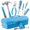 Hi-Spec 17pc Blue Beginner Tool Kit Set & Metal Box.
