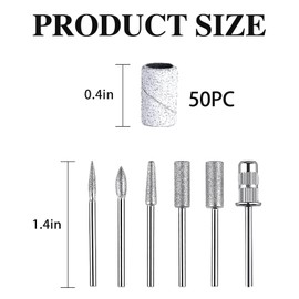 6PCS Nail Drill Replacement Heads with 56 Sand Rings, Universally Compatible with Nail Drills