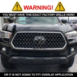 Coast2Coast International (CCI) Gloss Black Grille Grill Insert Overlay 1PC Trim FOR 2018-2019 Toyota Tacoma TRD