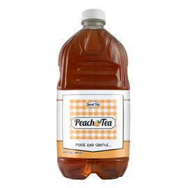 Iced Tea Sweet Peach - Real Brewed, Pure Cane Sugar, Caffeinated All Natural Drinks, No Artificial Flavors or Colors (Large 64oz Pack of 1) By Southern Sweet Tea Company