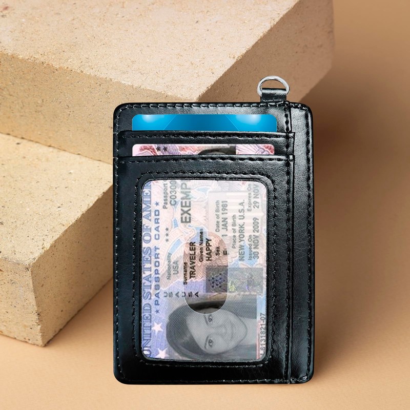 RWUTYTIUL Mushroom Frog Slim Minimalist Wallet with Lanyard Strap, PU