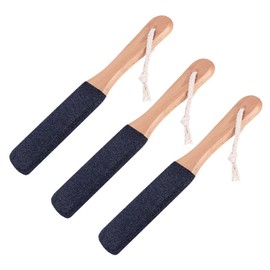 PACKOVE 3pcs Double Sided Feet File Durable Foot Scraper for Dead Skin Removal for Home Use Portable Beechwood and Carbide Black