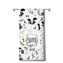 MYSOMY Witches Kitchen Towel Salt Rosemary Lavender Love Gifts Owens Sisters Gifts Midnight Margaritas Towel (Witches UK)