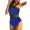 Hilor Women's One Piece Swimwear Front Crossover Swimsuits Hollow Bathing