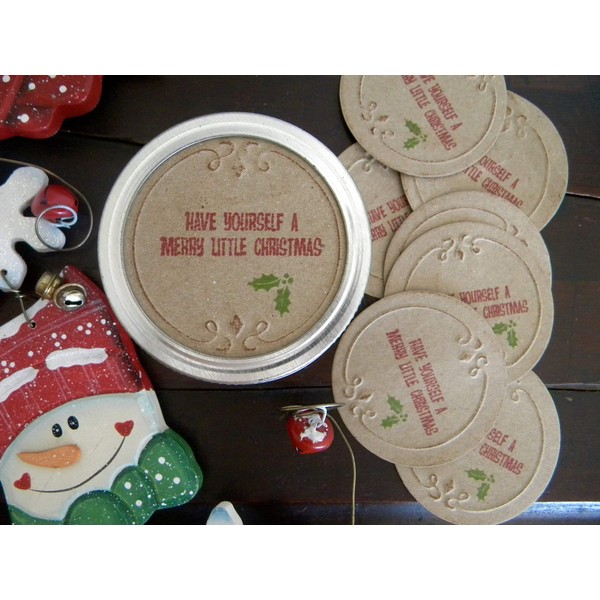 Mason Jar Canning Labels Have Yourself Merry Christmas Holiday Gift