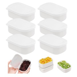 YZROHYI Set of 6 Small Containers with Lid, 280 ml, Plastic Food Storage Containers, Freezing Containers, Plastic Food Containers, Storage Containers