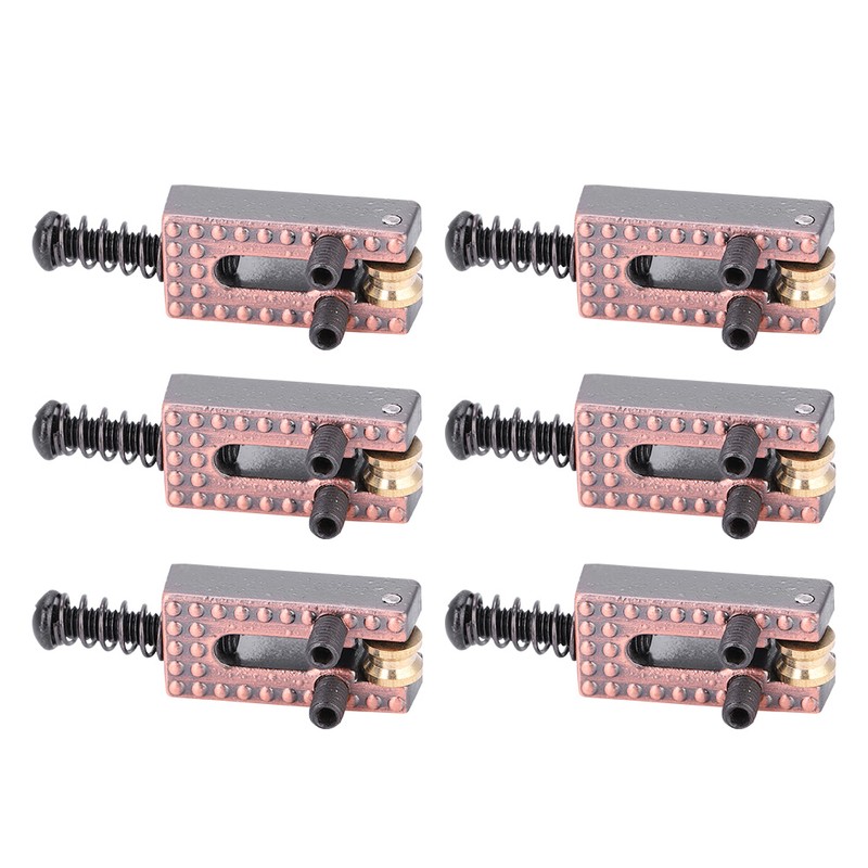 6PCS Guitar Saddles with Roller Bridge Guitar Repair Parts (Red