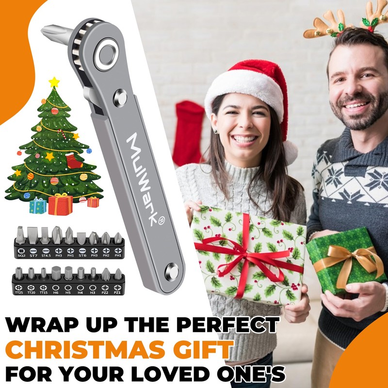 MULWARK 20pc 1/4 Ultra Low Profile Mini Ratchet Wrench Close