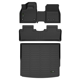 HAFIDI Floor Mats & Cargo Liner for Nissan Ariya 2023 2024 2025,1st 2nd Row with Trunk Mat, TPE All Weather Protection Car Floor Liners Accessories - Black