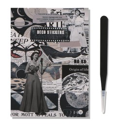 UHOMENY 200PCS Scrapbook Stickers Set, Vintage Cute Animal Journaling Aesthetic Stickers Supplies Funny Journaling Scrapbooking Stickers Pack for Adults with 1pcs tweezer for Journaling-shanyeweifeng (Moon Planet（yueqiuzhishang）)