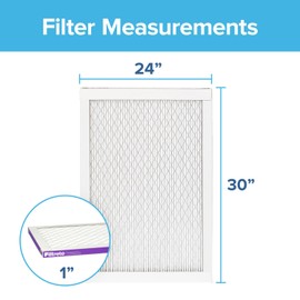 Filtrete 24x30x1 AC Furnace Air Filter, MERV 12, MPR 1500, CERTIFIED asthma & allergy friendly, 3 Month Pleated 1-Inch Electrostatic Air Cleaning Filter, 6-Pack (Actual Size 23.81x29.81x0.78 in)
