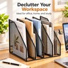 Metal Mesh Desk File Organizer for Documents and Books –