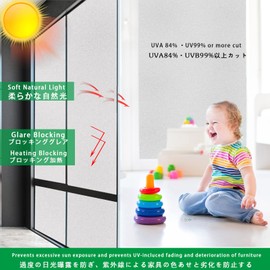 ZDZBLX Window Privacy Film, Frosted Glass Sheet, Window, Privacy Sheet Glass Film, Window, Insulation Sheet, Window Film, Window Glass, Shatterproof Sheet, Window Film, Frosted Glass Style, Window