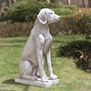 Glitzhome GH20382 Labrador Retriever Dog Statue on Rectangular Base Garden
