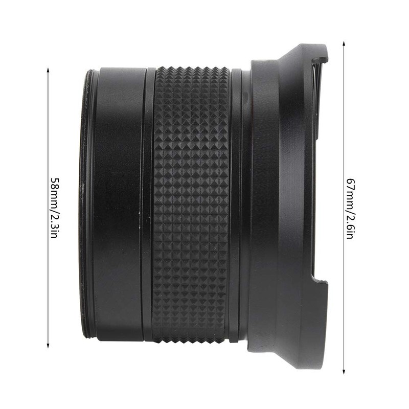 58MM 0.35X Fisheye Lens, 0.35 Optical Power Camera Lens Optical