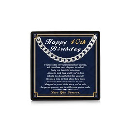 Rajputana 40th Birthday Gifts for Men,5mm Thick Cuban Silver Chain Mens Necklace 40th Necklace Birthday Gift Hypoallergenic Chains Necklace Jewelry Gifts