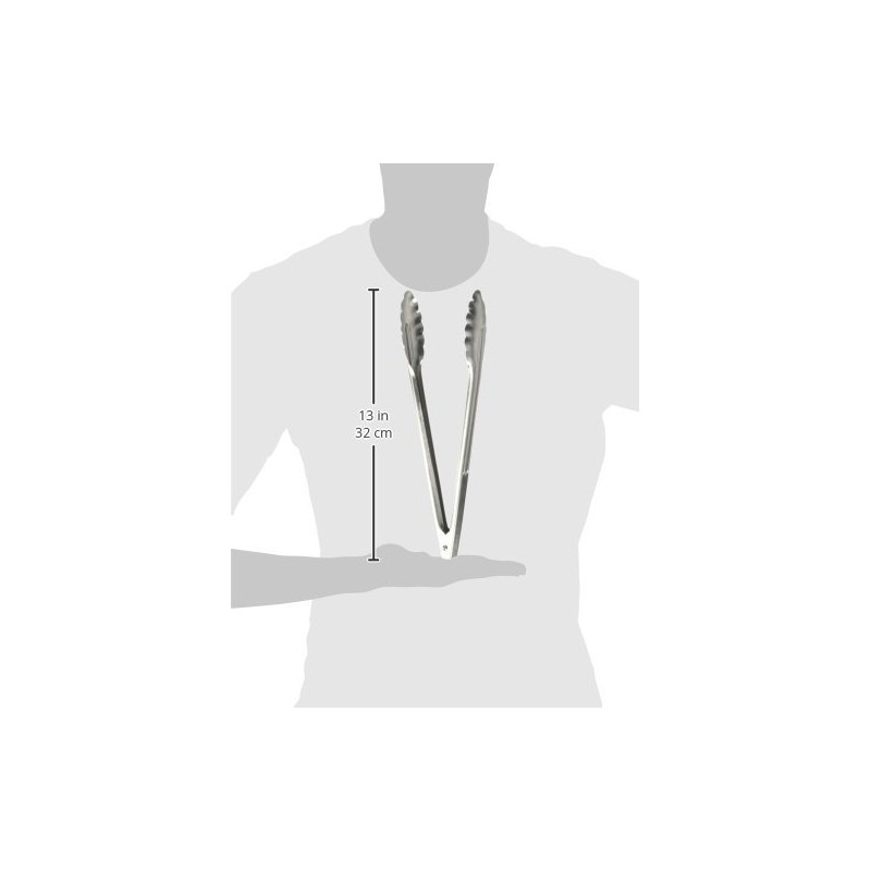 Winco Stainless Steel, Coiled Spring Utility Tong Heavyweight, 12-Inch, Medium