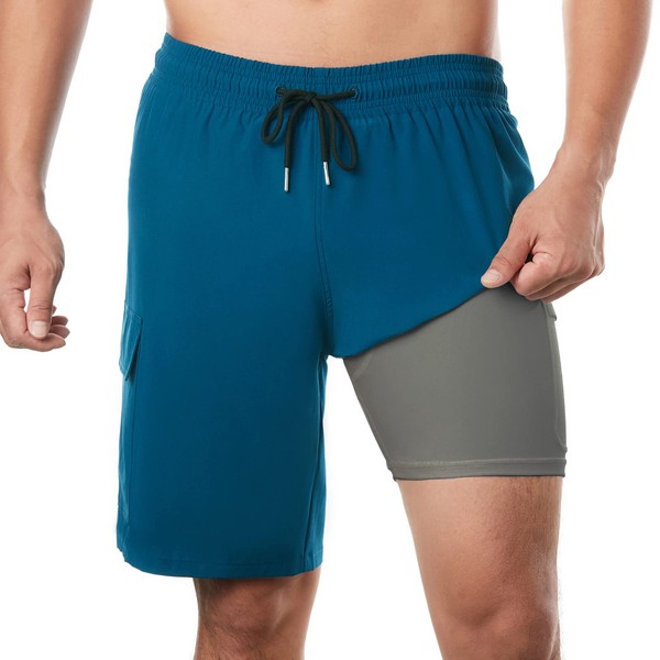 BRISIRA Mens Swim Shorts Swim Trunks 9 inch Bathing Suits