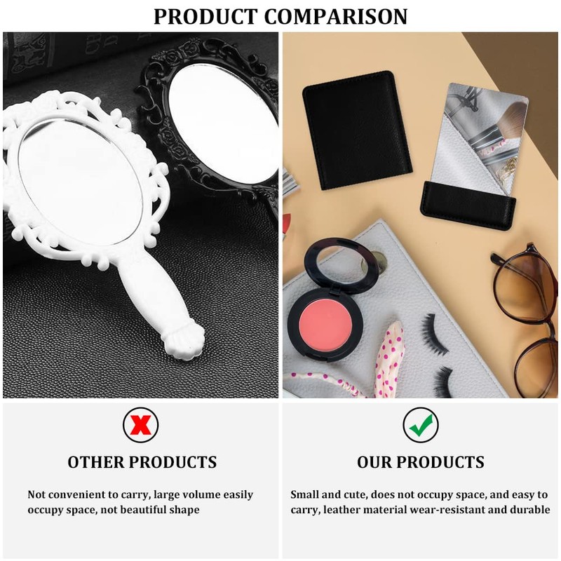 BangBoom Portable Travel Mirror with Protective Cover, Stainless Steel Mirror