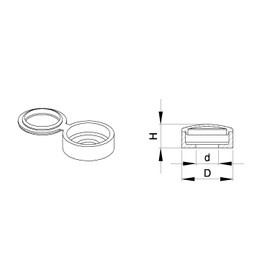 Ajile - pack of 20 - Hinged snap screw cover cap for M8/M10 screws - WHITE - FAC208-L