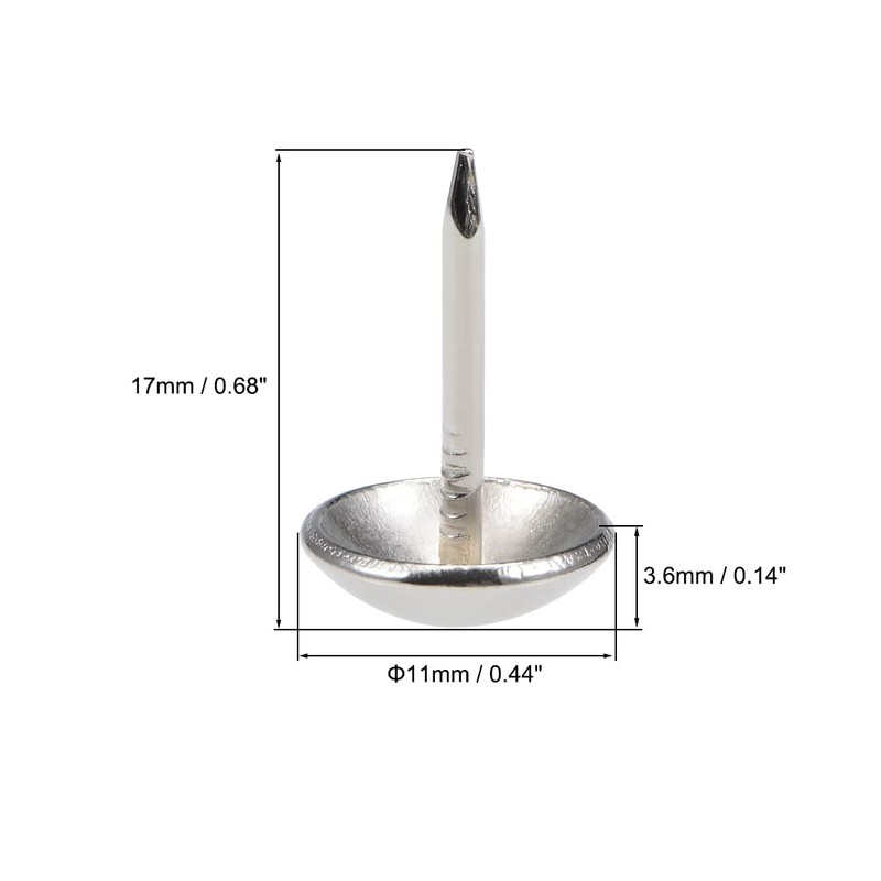 sourcing map Upholstery Nails 11 mm Head Diameter Stainless Steel