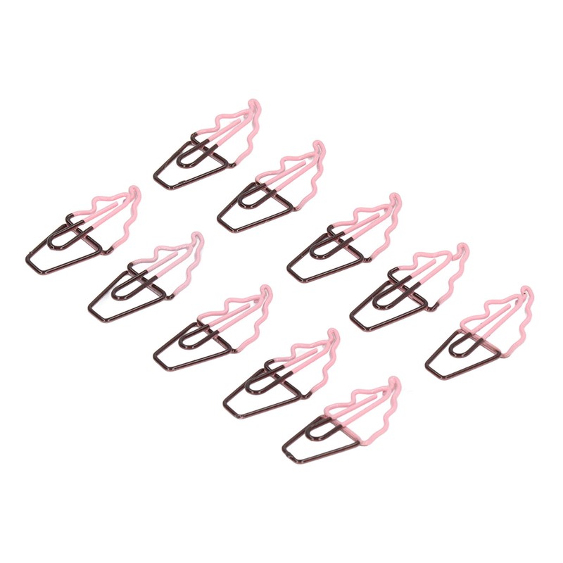 100 Pcs Shaped Paper Clips 2 Color Ice Cream Shape
