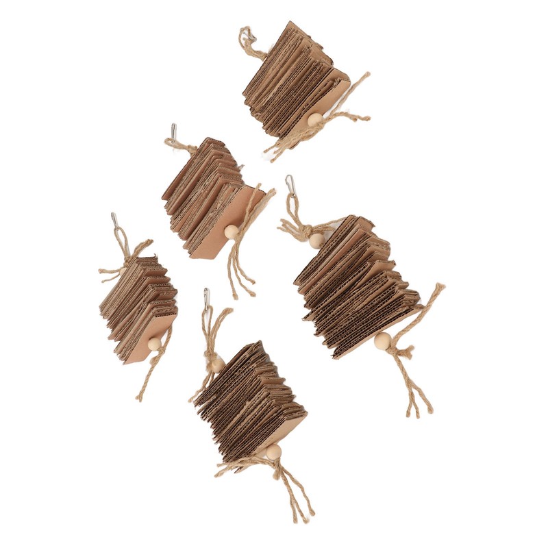 5pcs Parrot Cardboard Chew Toy Funny Natural Bite Resistance Bird