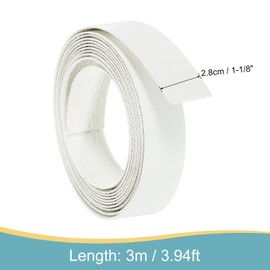 uxcell Edge Banding, 1 1/8 Inch x 9.84ft Pre-Glued Wood Veneer Edging Iron-on Flexible Edge Banding for Cabinet Repair Furniture Restoration, Warm White Glossy