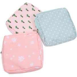 Bolsa de Almacenamiento de Toallas Sanitarias 3piezas de Tela Organizador de Tampones, Portátil y Multipropósito, para Guardar Artículos Pequeños, Diseño Atractivo y Exquisito