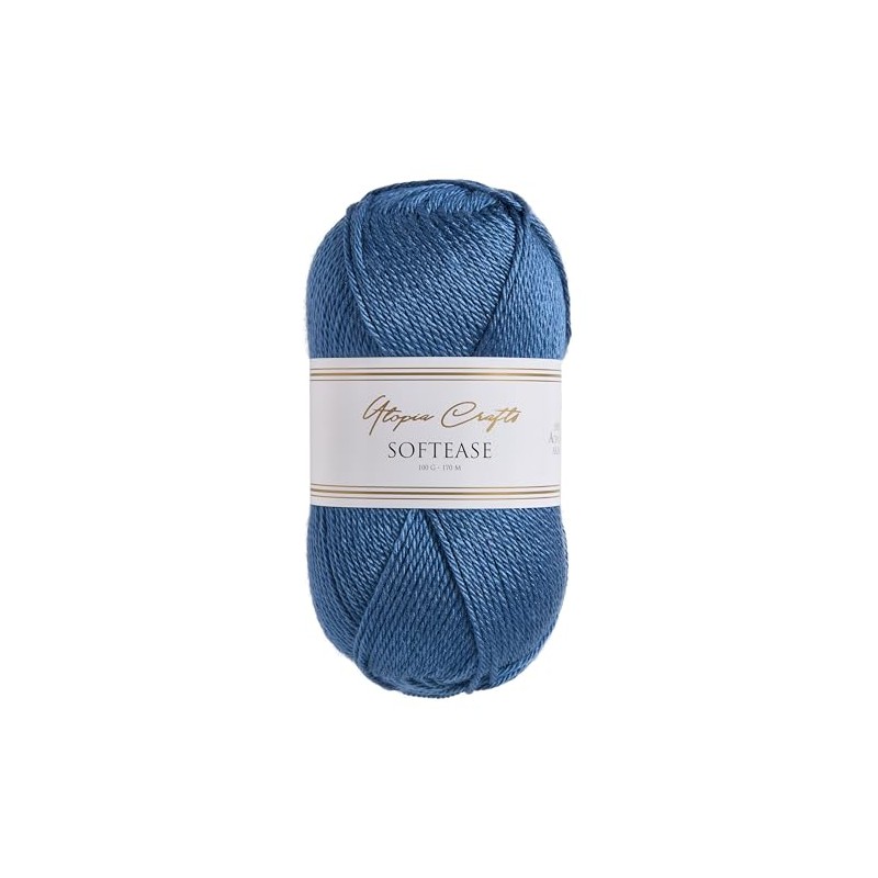 Utopia Crafts Softease Knitting and Crochet Yan 100g (Tranquil Blue)
