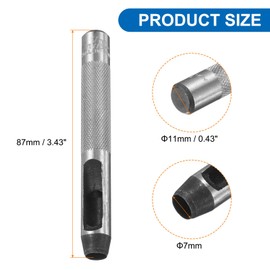 HARFINGTON Leather Round Hole Punch, 7mm Hollow Hole Puncher Cutter Carbon Steel Circle Hole Punching Cutting Tool for Belt/DIY Leather Craft
