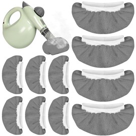Nicemiya 10 Pack Microfiber Cloth for Handheld Steam Shot, Steam Cleaner Accessories, Reusable Washable Steam Mop Pads Compatitable with Bissell, Wagner, Dupray, McCulloch (Grey)