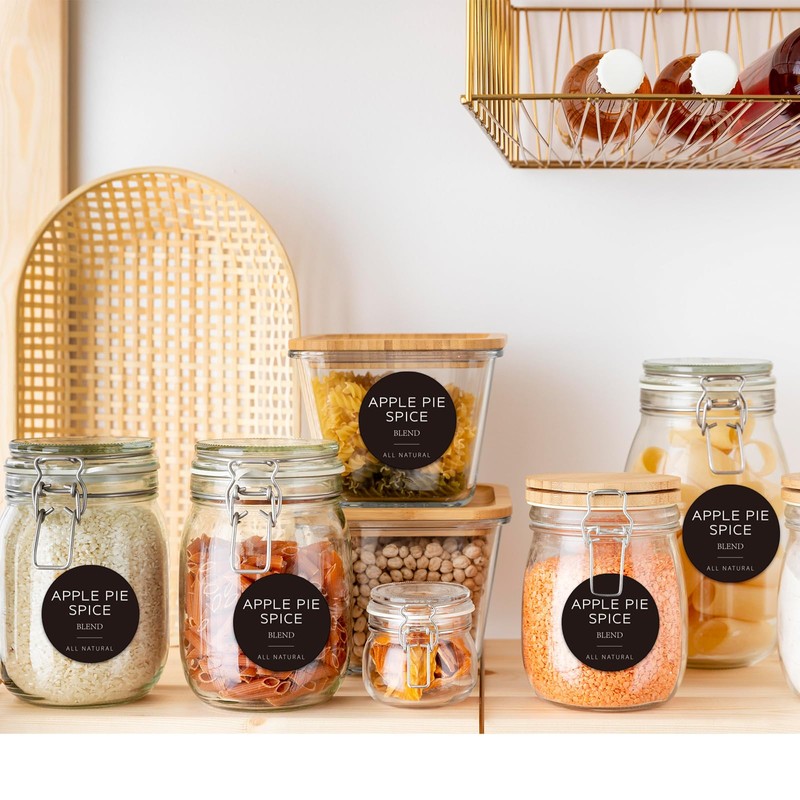 Spice Jar Labels,180 PCS Round Spice Label Seasoning Stickers for