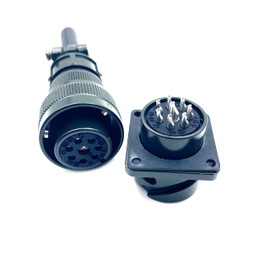 1 Set MS3106A18-8S MS3102A18-8P Industrial Circular Connector, MIL-DTL-5015 Series Threaded Connector 8 Pin Contacts Solder Male Connectors Straight, 18 Shell Size